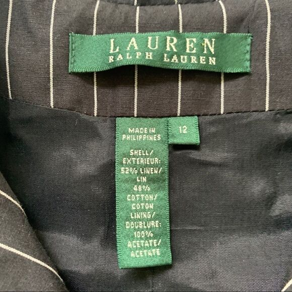Lauren Ralph Lauren Linen Cotton Pinstripe Jacket - Picture 12 of 15